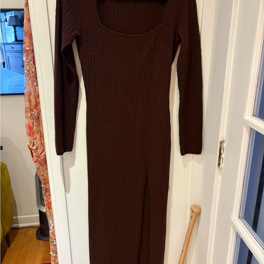 REFORMATION Pompeo Cashmere Cable Sweater Dress - discontinued style